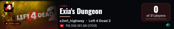 Exia's Dungeon live status badge
