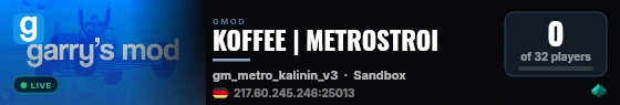 KOFFEE | METROSTROI live status badge