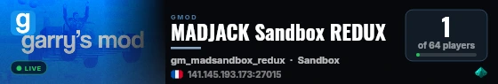 MADJACK Sandbox REDUX live status badge