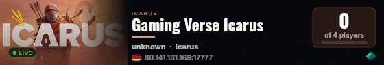 Gaming Verse Icarus live status badge