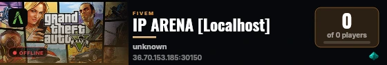 IP ARENA [Localhost] live status badge