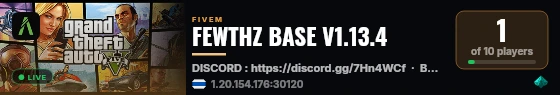 FEWTHZ BASE V1.13.4 live status badge
