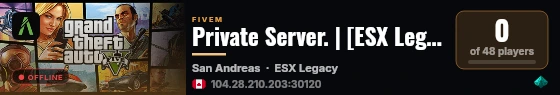 Private Server. | [ESX Legacy] live status badge