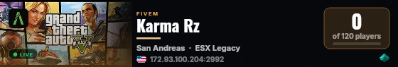 Karma Rz live status badge