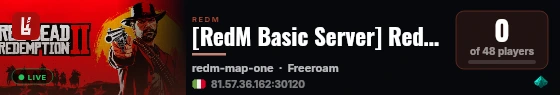[RedM Basic Server] Red dead La panza live status badge