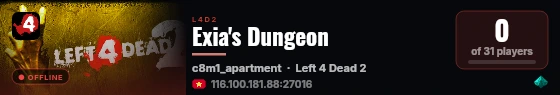 Exia's Dungeon live status badge
