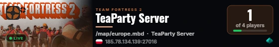 TeaParty Server live status badge