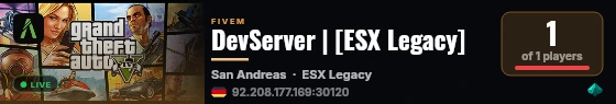 DevServer | [ESX Legacy] live status badge