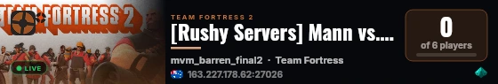 [Rushy Servers] Mann vs. Machine - Australia live status badge