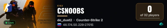 CSNOOBS live status badge