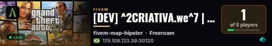 [DEV] ^2CRIATIVA.we^7 | discord.gg/cidadehaven live status badge