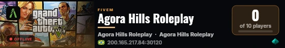 Agora Hills Roleplay live status badge