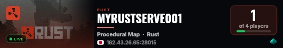 MYRUSTSERVE001 live status badge