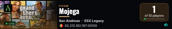 Mojega live status badge