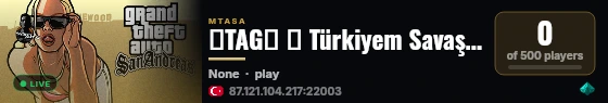 【TAG】 ✖ Türkiyem Savaşçı Gaming ✖ Askeri Polisiye Roleplay Serveri 【TR/AZ】 live status badge
