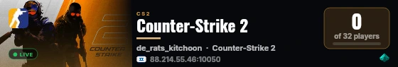 Counter-Strike 2 live status badge