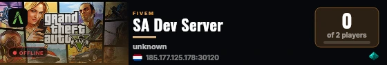 SA Dev Server live status badge