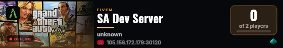 SA Dev Server live status badge