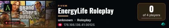 EnergyLife Roleplay live status badge