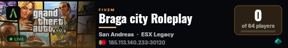 Braga city Roleplay live status badge