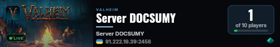 Server DOCSUMY live status badge