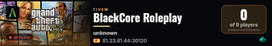 BlackCore Roleplay live status badge
