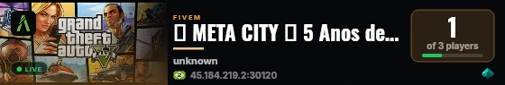 💚 META CITY ➺ 5 Anos de História 💚 live status badge