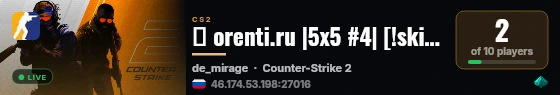 ★ orenti.ru |5x5 #4| [!skins] live status badge