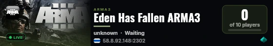 Eden Has Fallen ARMA3 live status badge