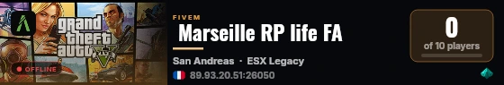  Marseille RP life FA live status badge