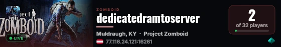 dedicatedramtoserver live status badge