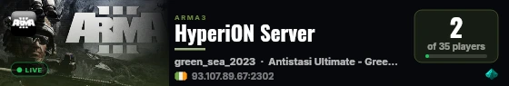 HyperiON Server live status badge