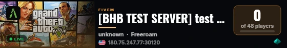 [BHB TEST SERVER] test sever live status badge
