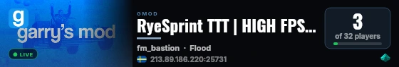 RyeSprint TTT | HIGH FPS | LOW PING | CLASSIC live status badge