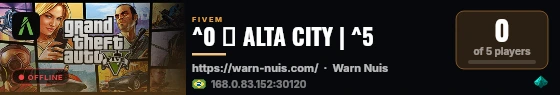 ^0 🔨 ALTA CITY | ^5 live status badge