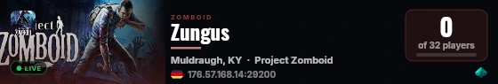 Zungus live status badge
