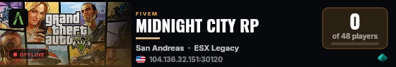 MIDNIGHT CITY RP live status badge