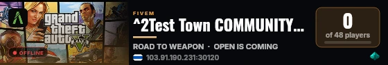 ^2Test Town COMMUNITY ROLEPLAY live status badge