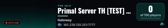 Primal Server TH [TEST] RCON live status badge