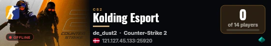 Kolding Esport live status badge