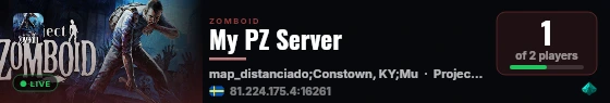 My PZ Server live status badge