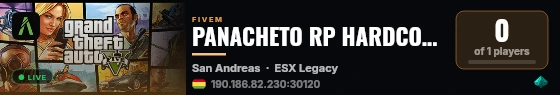 PANACHETO RP HARDCORE live status badge