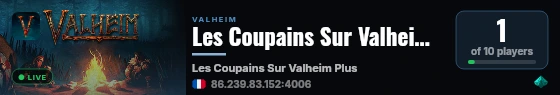 Les Coupains Sur Valheim Plus live status badge