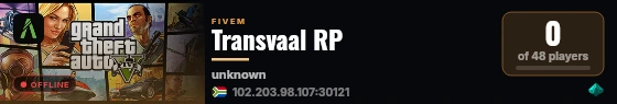 Transvaal RP live status badge