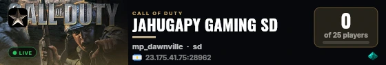 JAHUGAPY GAMING SD live status badge
