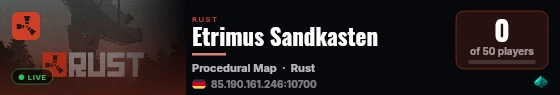 Etrimus Sandkasten live status badge
