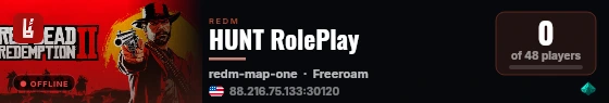 HUNT RolePlay live status badge