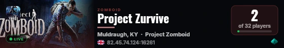 Project Zurvive live status badge