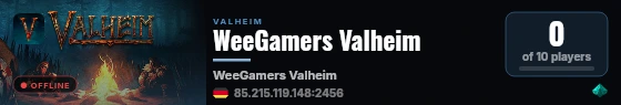 WeeGamers Valheim live status badge