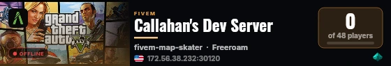 Callahan's Dev Server live status badge
